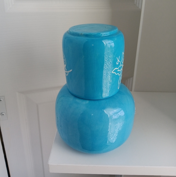 Ceramic Artist Signed Water Carafe with tumbler - Picture 3 of 9